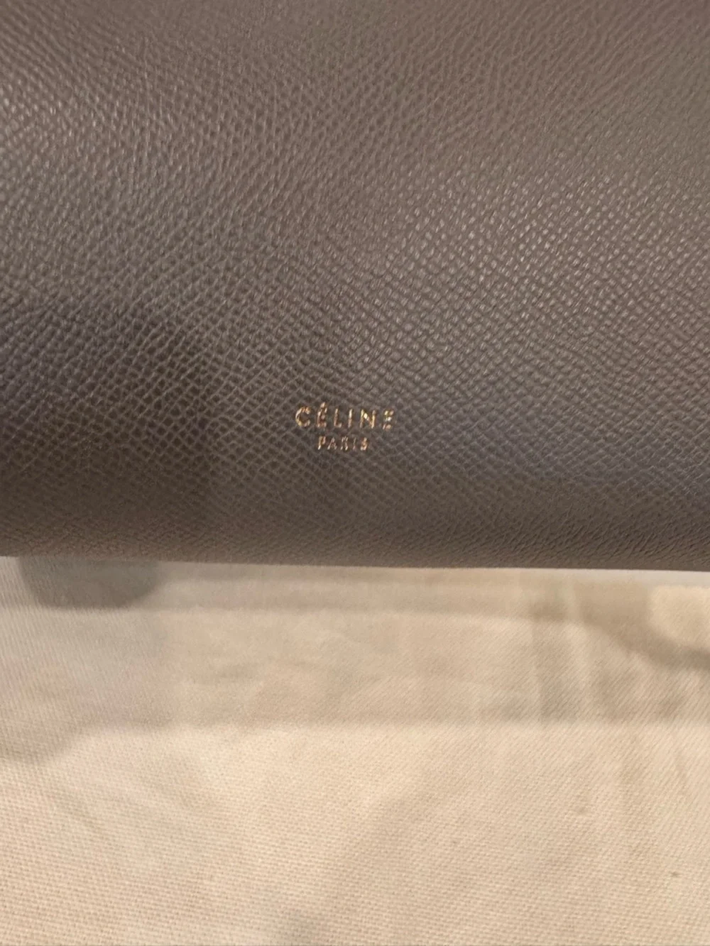 💯 💯% Celine Dark Gray Leather Top-Handle Satchel